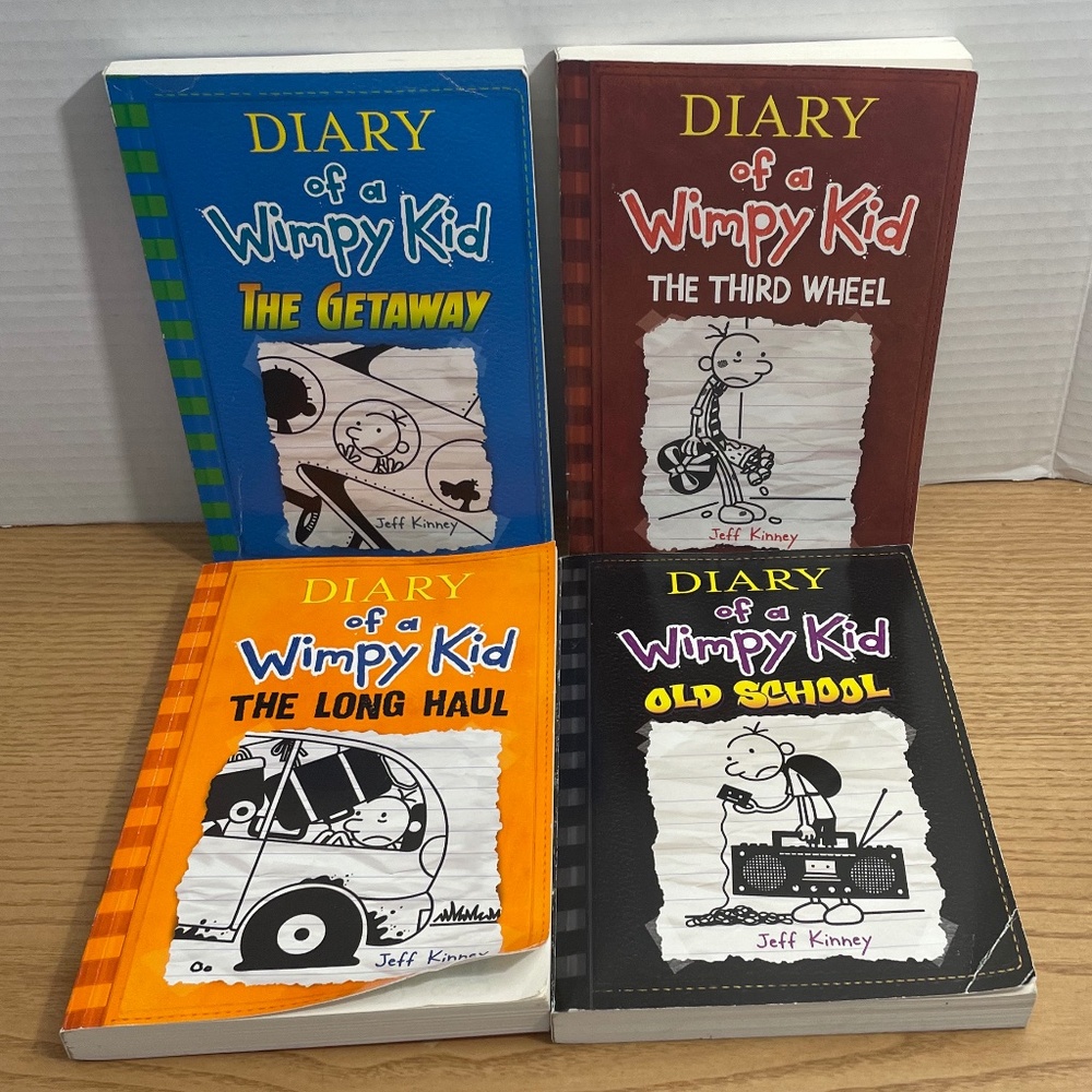 Diary of a Wimpy Kid Lot of 4 Paperback Books #s 7,  9, 10, 12 Jeff Kinney